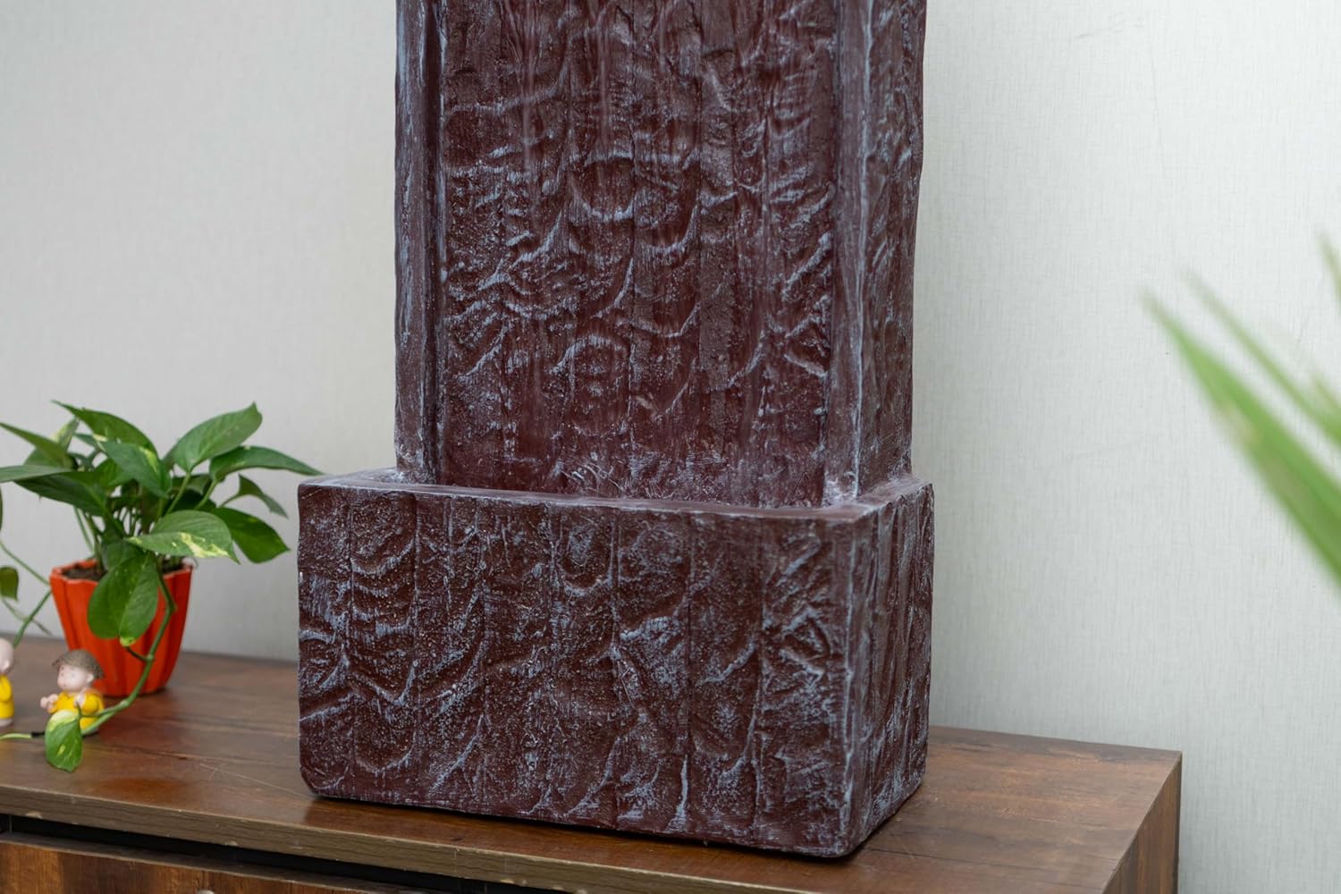 Medium Size Table Top Leaf Slate Water Fall Water Fountain for Home, Office, Garden | Housewarming Item |Water Fountain Indoor Home Decor