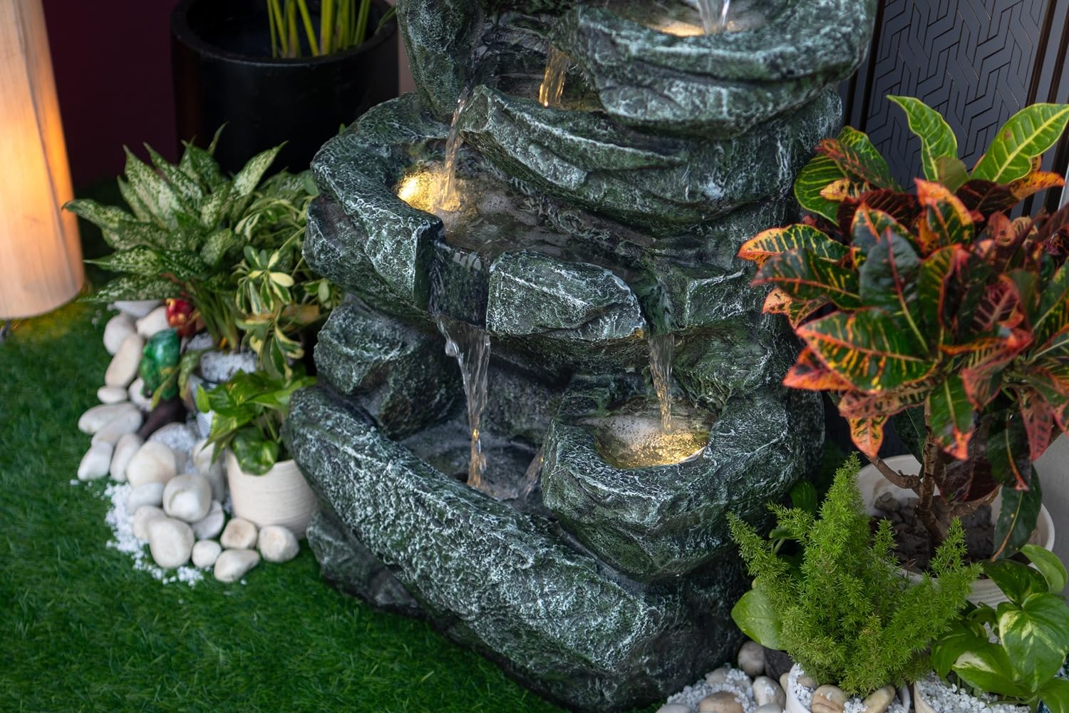 Rainforest Water Fall Water Fountain, Water Fountain for Home Big Size, Water Fountain for Garden, Water Fountain for Home vastu, Fountain for Home décor Waterfall