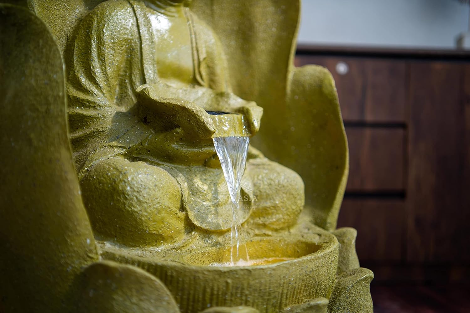 Embossed Leaf Buddha Water Fountain for Home, Office, Garden | Housewarming Gift| with Maintenance Kit| Home Decor Water Fountain, Buddha Water Fountain