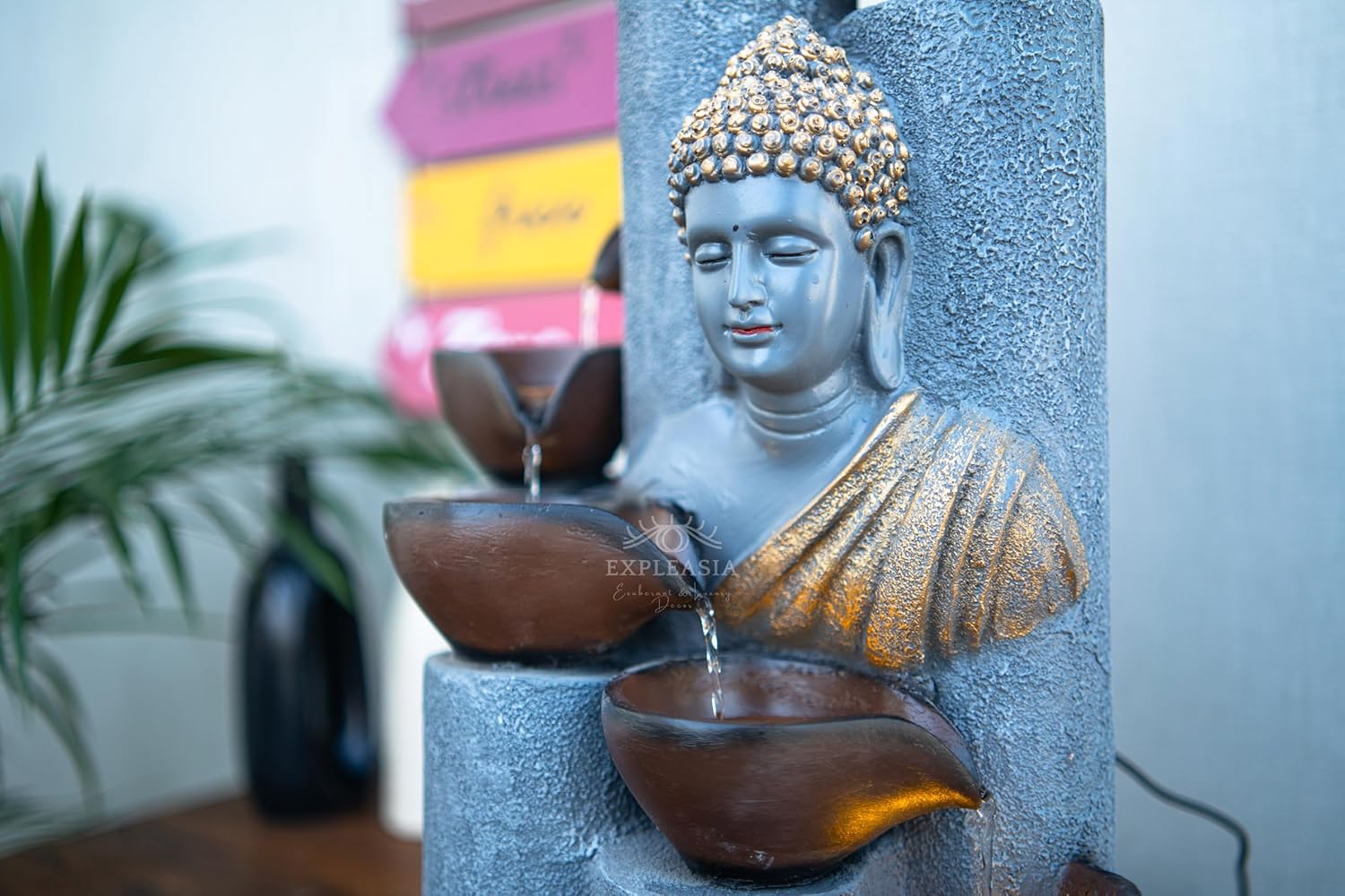 Bamboo Buddha Water Fountain for Home, Indoor Water Fountain,  Water Fountain for Garden, Water Fountain for Home vastu