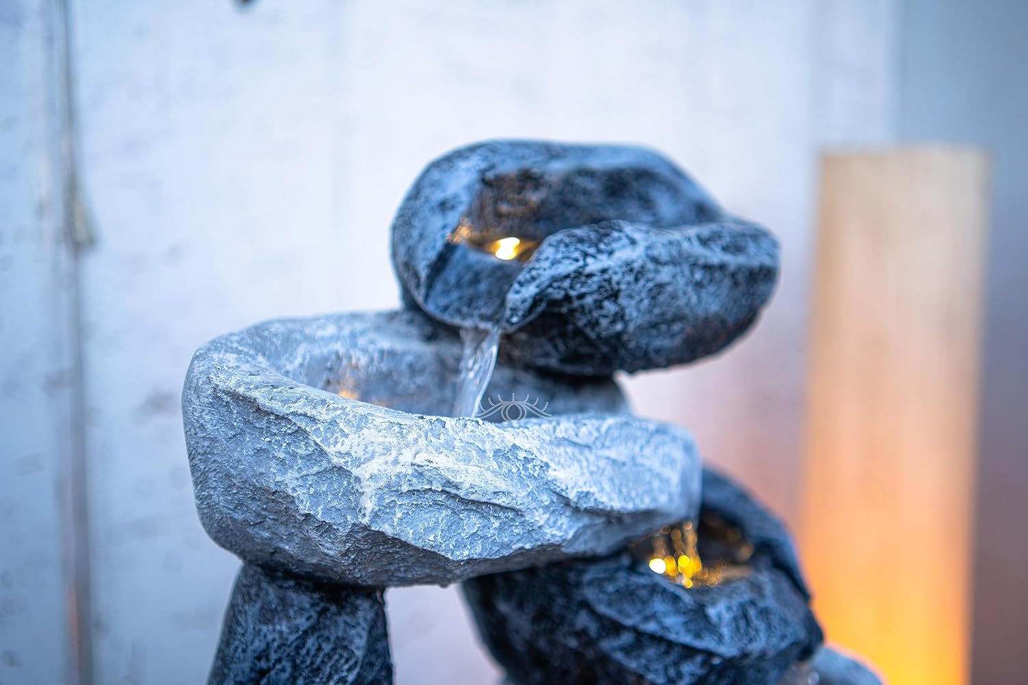 Resting Rock Stone Water Fountain, Water Fountain for Home Vastu, Fountain for Home Décor Waterfall, Outdoor Fountain