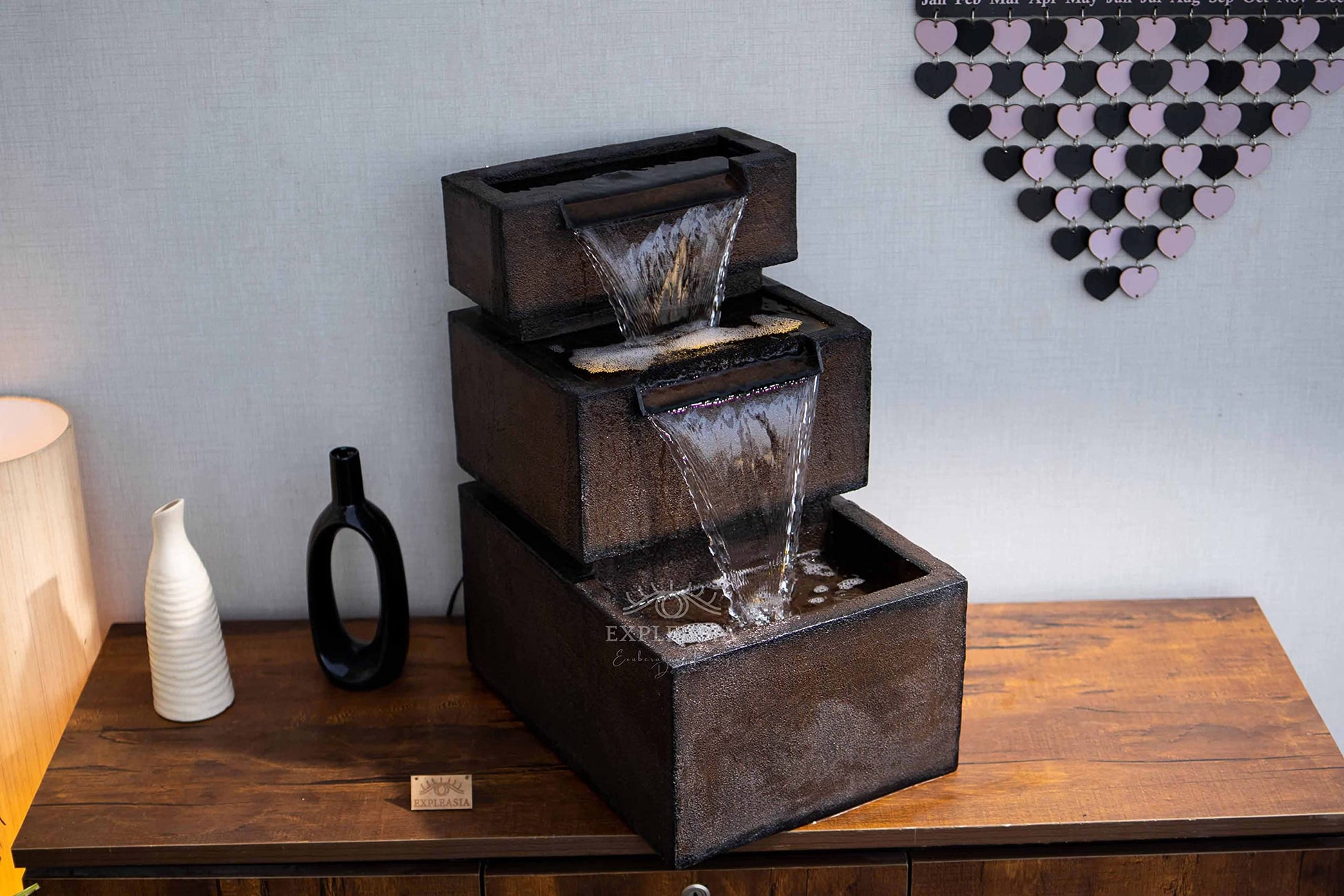 Table top Wall Back Water Fountain, Water Fountain for Home vastu, Fountain for Home décor Waterfall