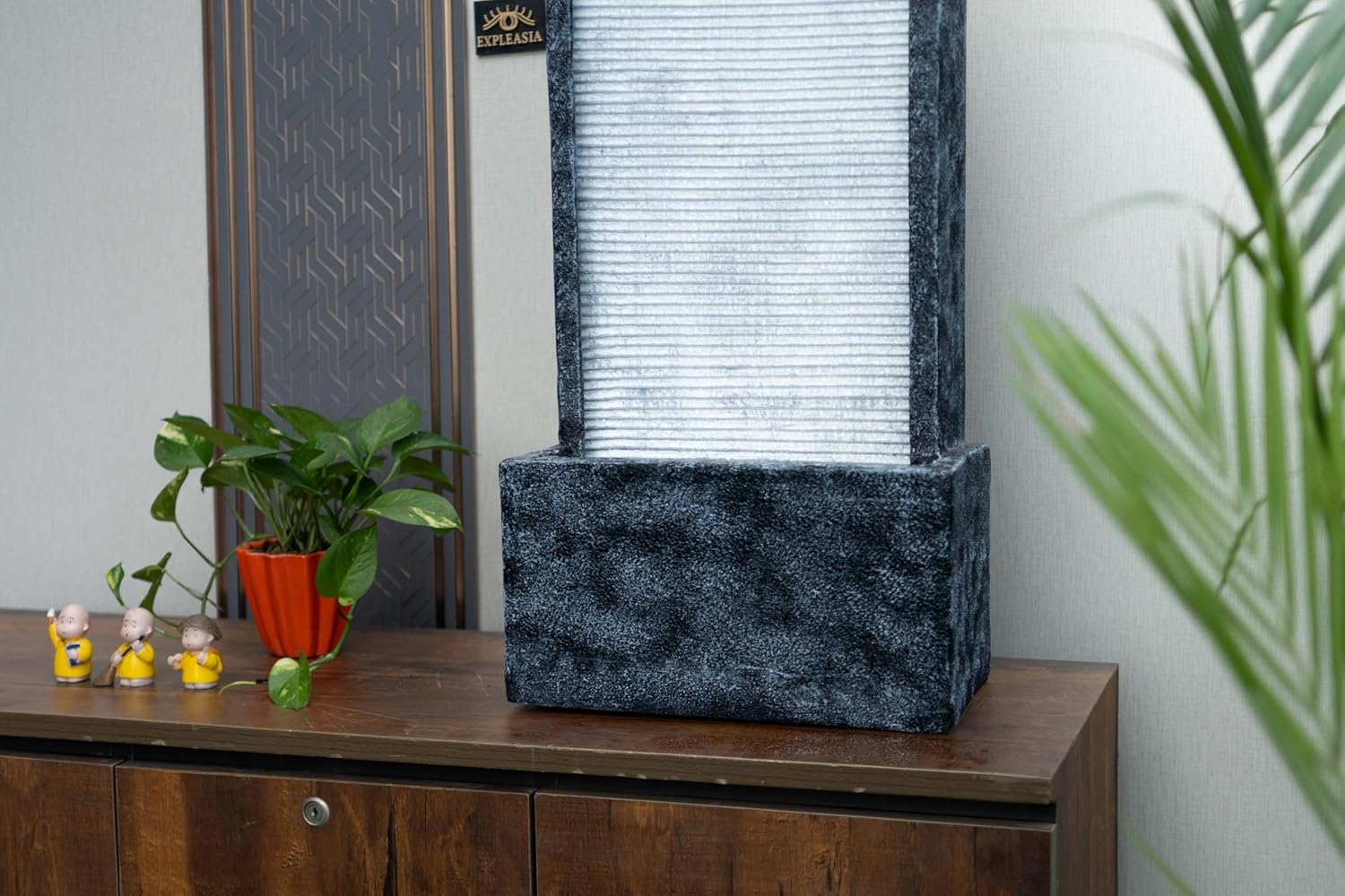 Medium Size Table Top Leaf Slate Water Fall Water Fountain for Home, Office, Garden | Housewarming Item |Water Fountain Indoor Home Decor