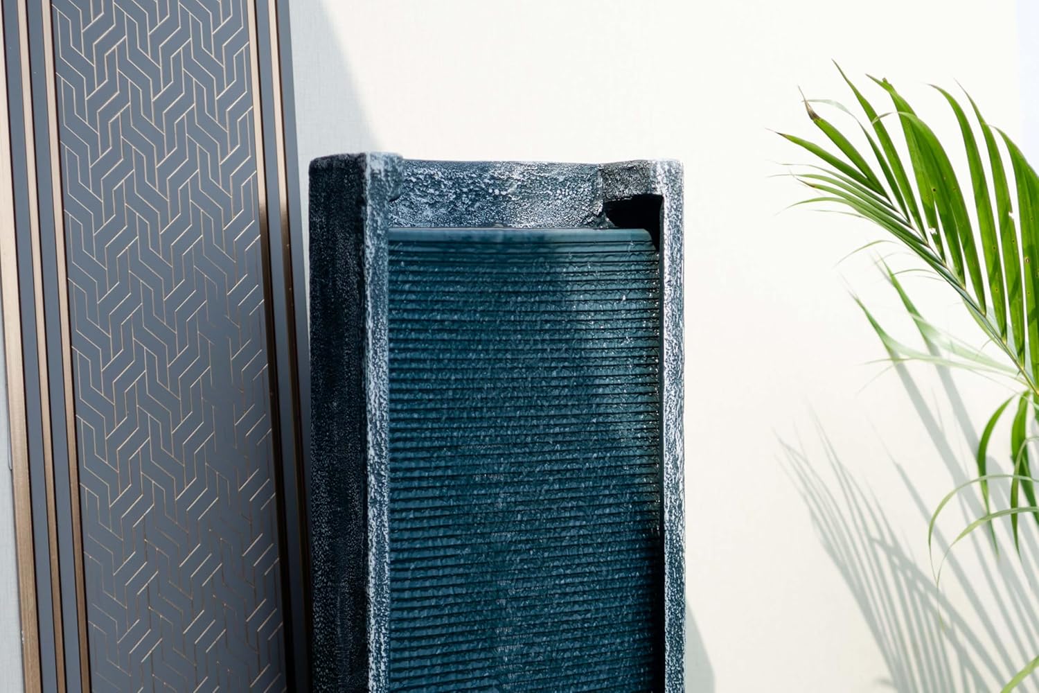 Medium Size Table Top Leaf Slate Water Fall Water Fountain for Home, Office, Garden | Housewarming Item |Water Fountain Indoor Home Decor