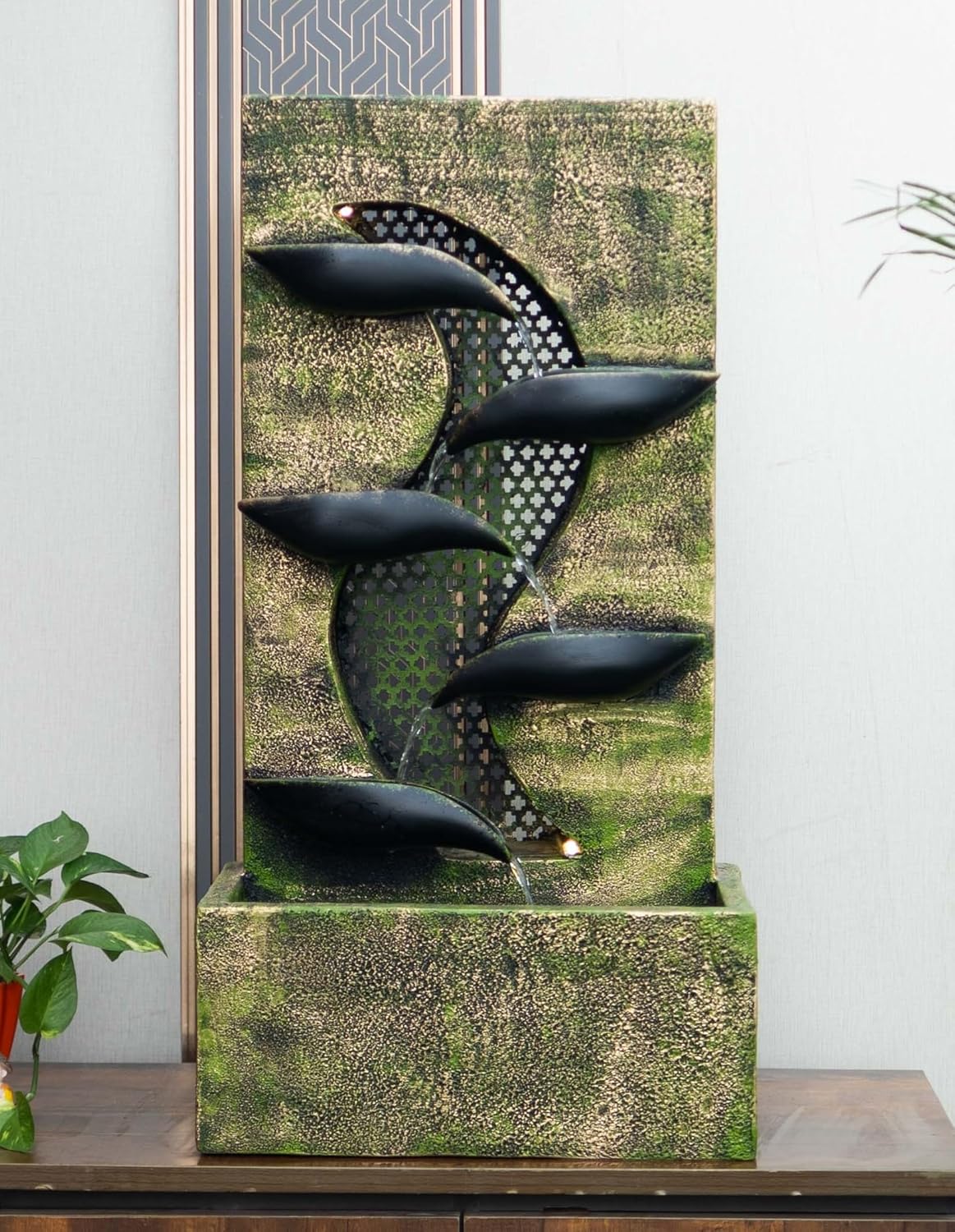 Contemporary Leaf Indoor Water Fountain, Water Fountain for Home, Water Fountain for Home and Office
