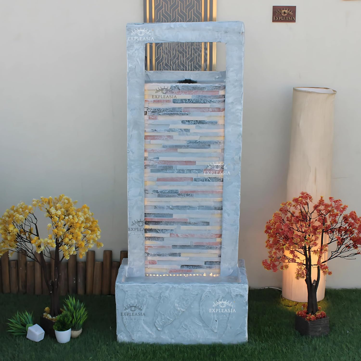 4Ft Rippled Slate Water Fall, Water Fountain For Home Big Size, Water Fountain For Home Vastu, Fountain For Home Decor Waterfall