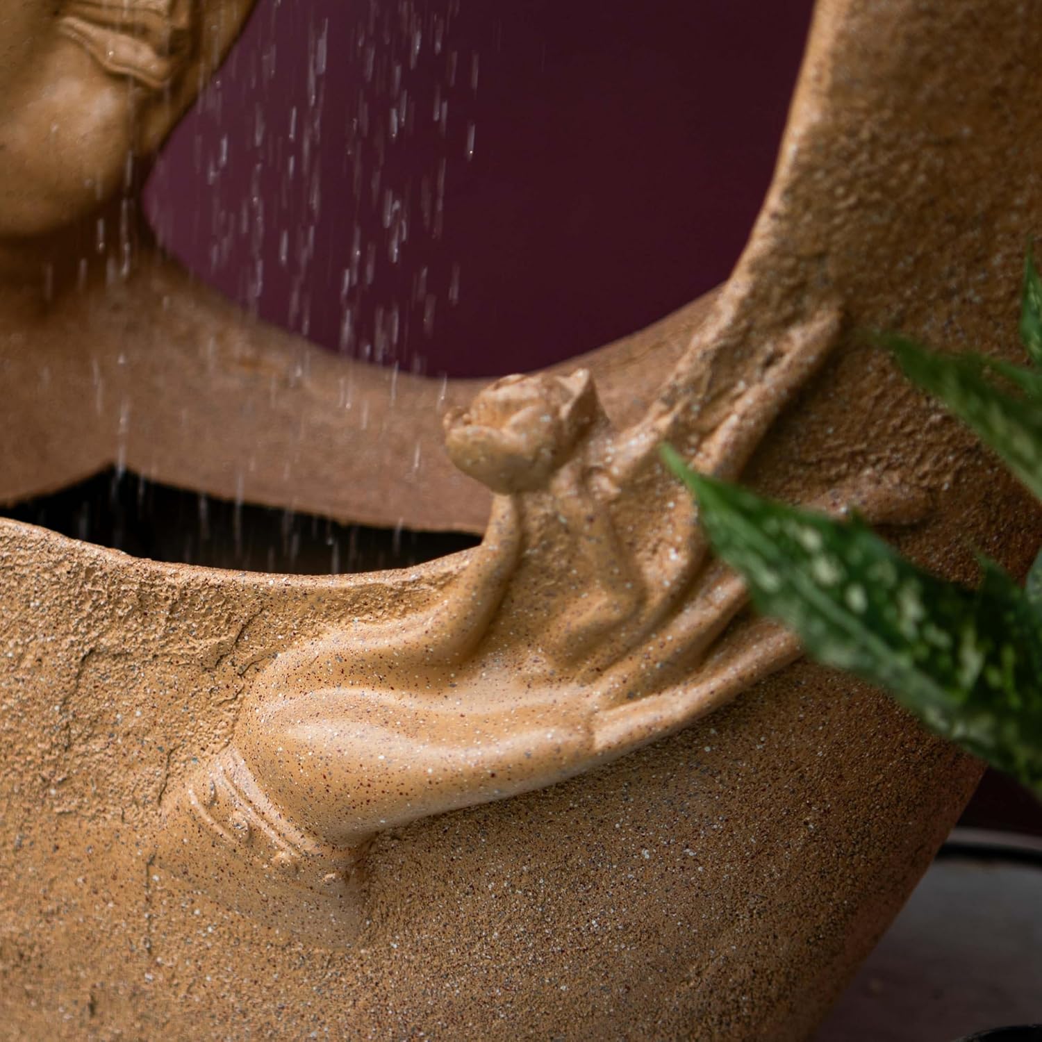 Buddha face Shower Water Fountain for Home, for Garden, Office, Commercial Spaces Indoor Fountain Big Size, Water Fountain for Home vastu, Buddha Fountain 3 feet (Beige)