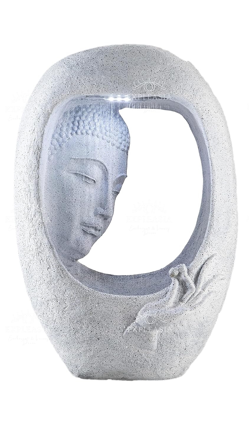 Buddha face Shower Water Fountain for Home, for Garden, Office, Commercial Spaces Indoor Fountain Big Size, Water Fountain for Home vastu, Buddha Fountain 3 feet (White)