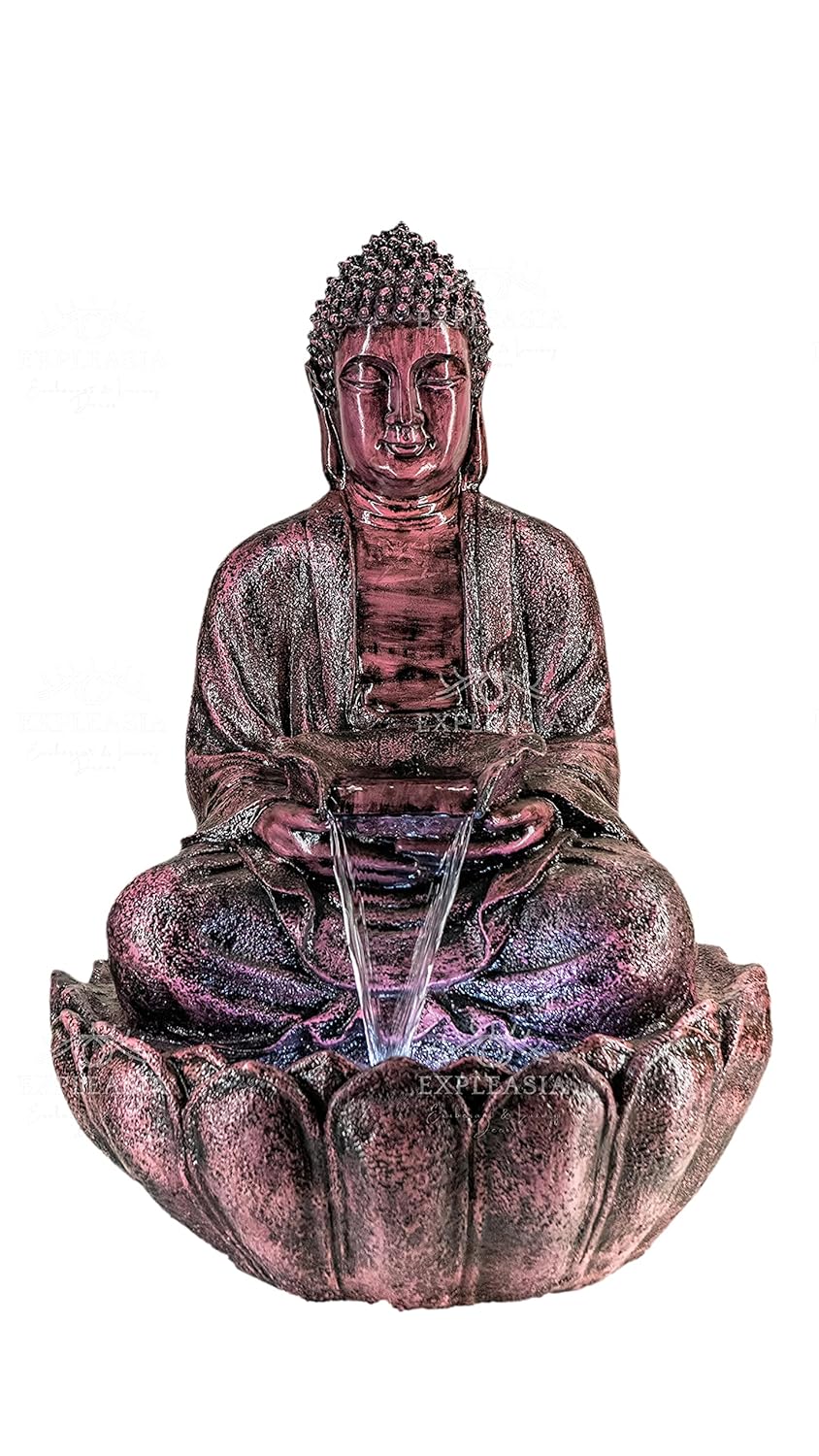 Lotus Buddha Water Fountain for Home, Indoor Fountain Big Size, for Garden, Home vastu, Buddha Fountain with electrcials Warranty, 3 feet