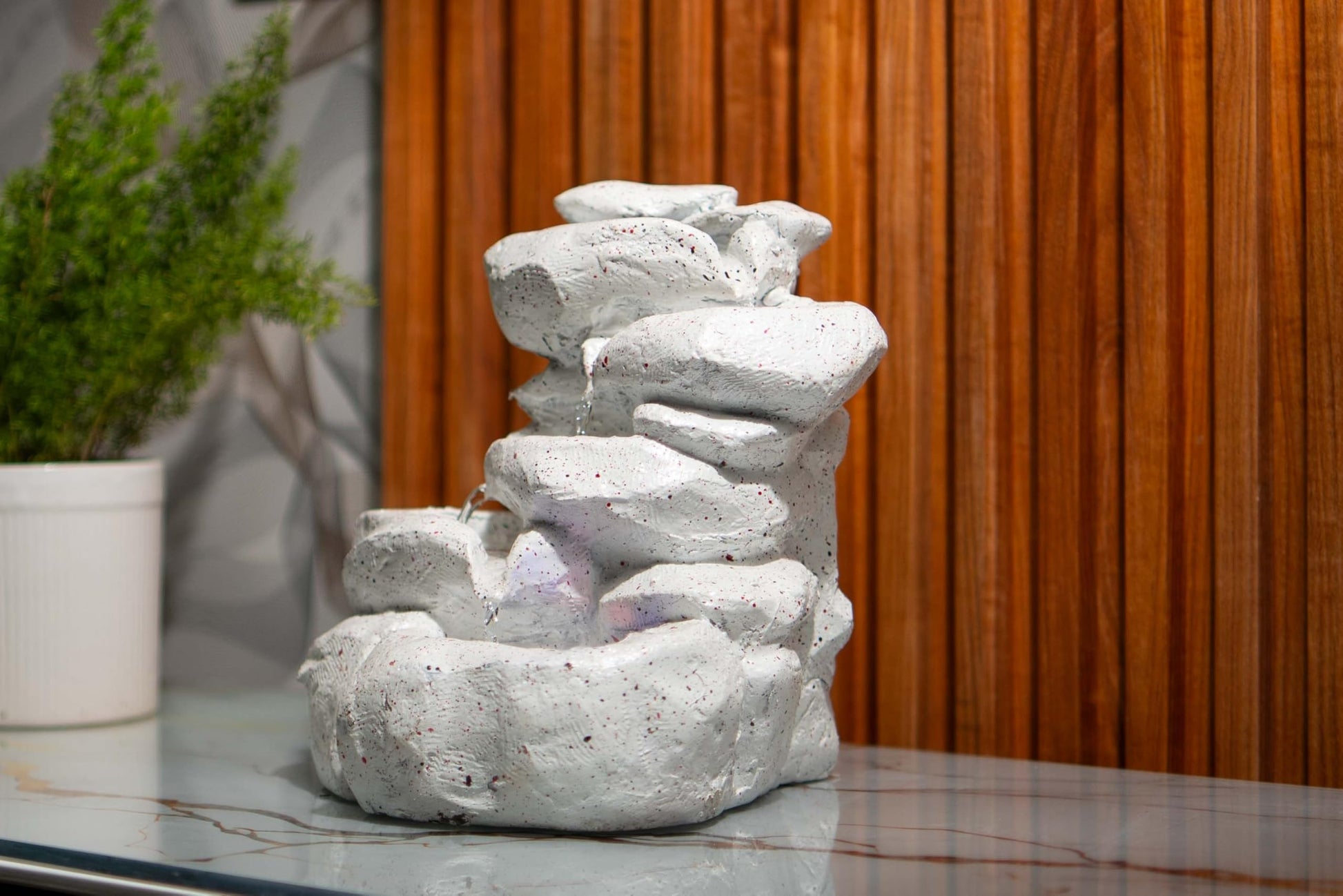 Mini Divine Lotus Buddha Water Fountain for Table Decor | Living Room Decor | Gift Items | Home & Office Decor Item | Buddha Water Fountain | Table top Water Fountain, Resin