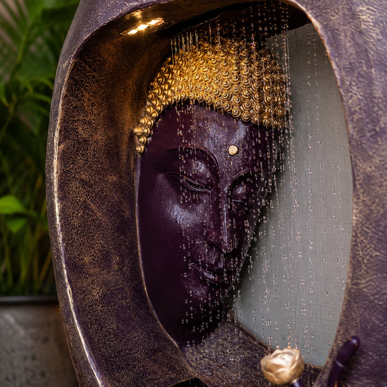 Buddha Face Shower Water Fountain – Gold Wine (3ft)