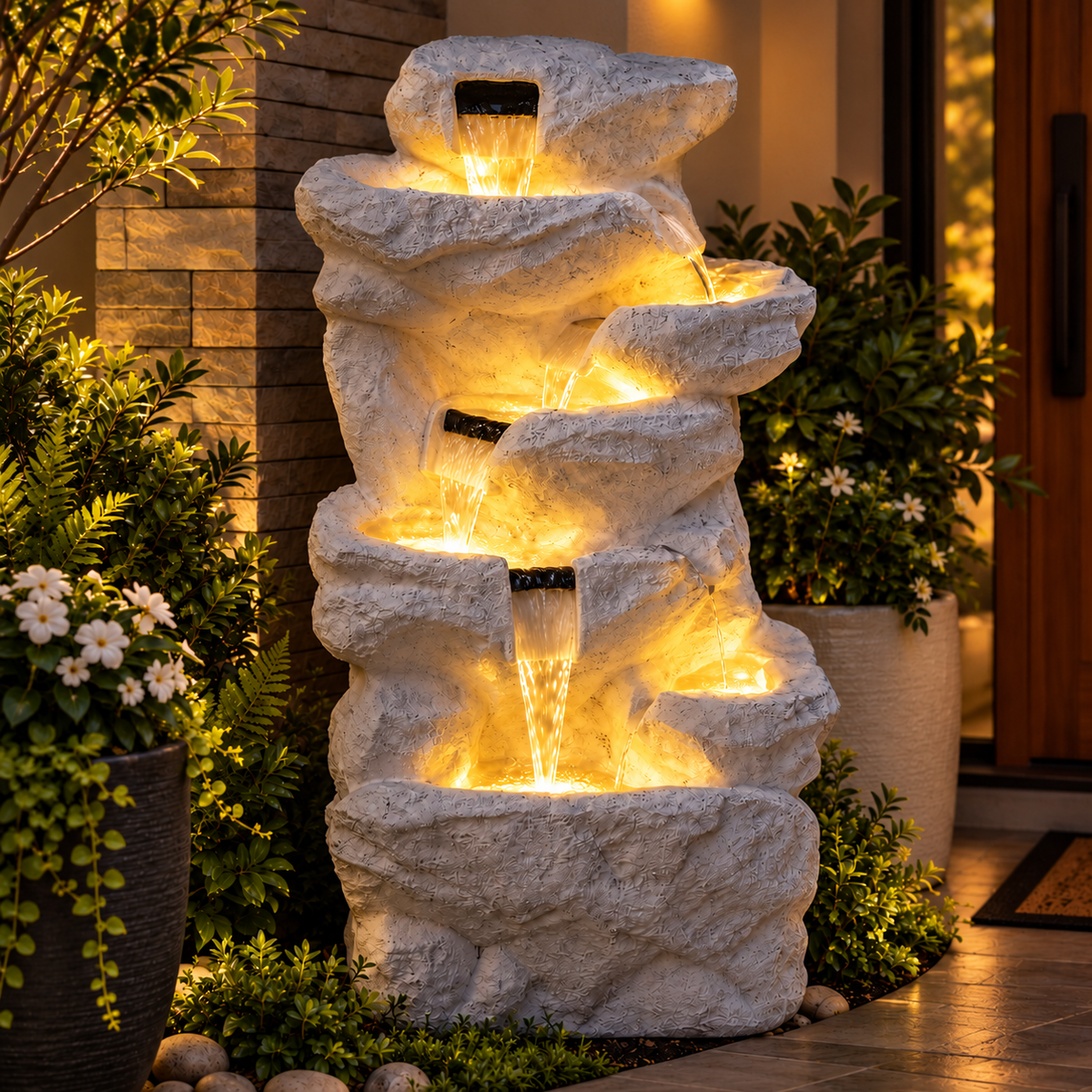 Rainforest Waterfall Fountain - Large Size for Home, Garden & Vastu Harmony