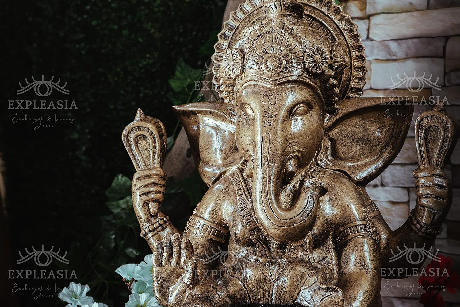 3 Feet Lotus Ganesha Water Fountain for Home, Living Room, Garden, Offices, Big Size Fountain