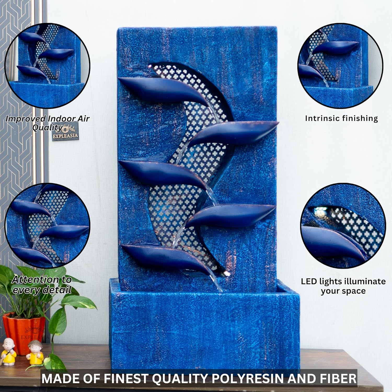 Contemporary Leaf Indoor Water Fountain, Water Fountain for Home, Water Fountain for Home and Office