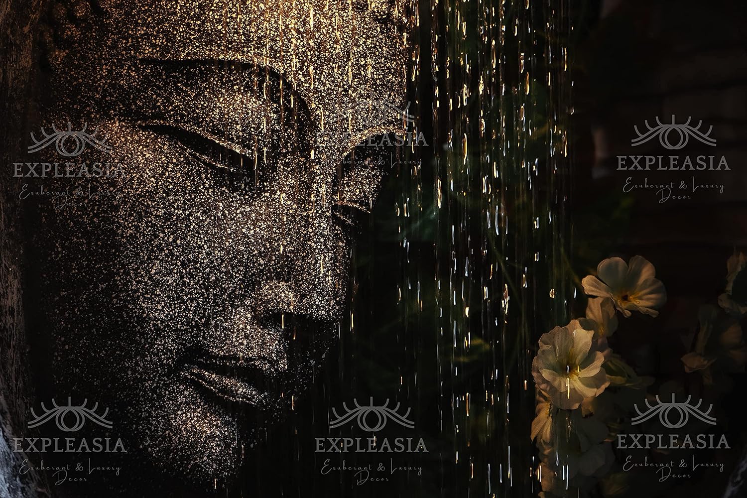 Buddha face Shower Water Fountain for Home, for Garden, Office, Commercial Spaces Indoor Fountain Big Size, Water Fountain for Home vastu, Buddha Fountain 3 feet ( Dark Grey)