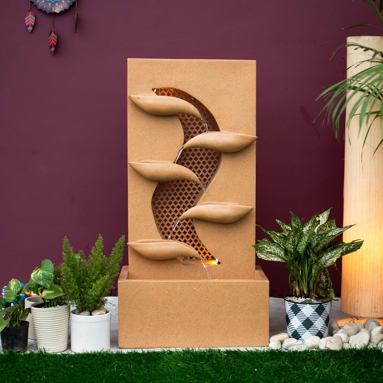Contemporary Leaf Indoor Water Fountain, Water Fountain for Home, Water Fountain for Home and Office