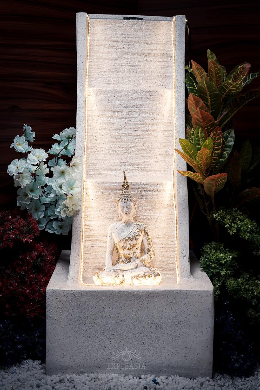 3 Step Slate Buddha Water Fountain for Home, Garden, Indoor Fountain Big Size, vastu, Buddha Water Fountain Indoor Home décor