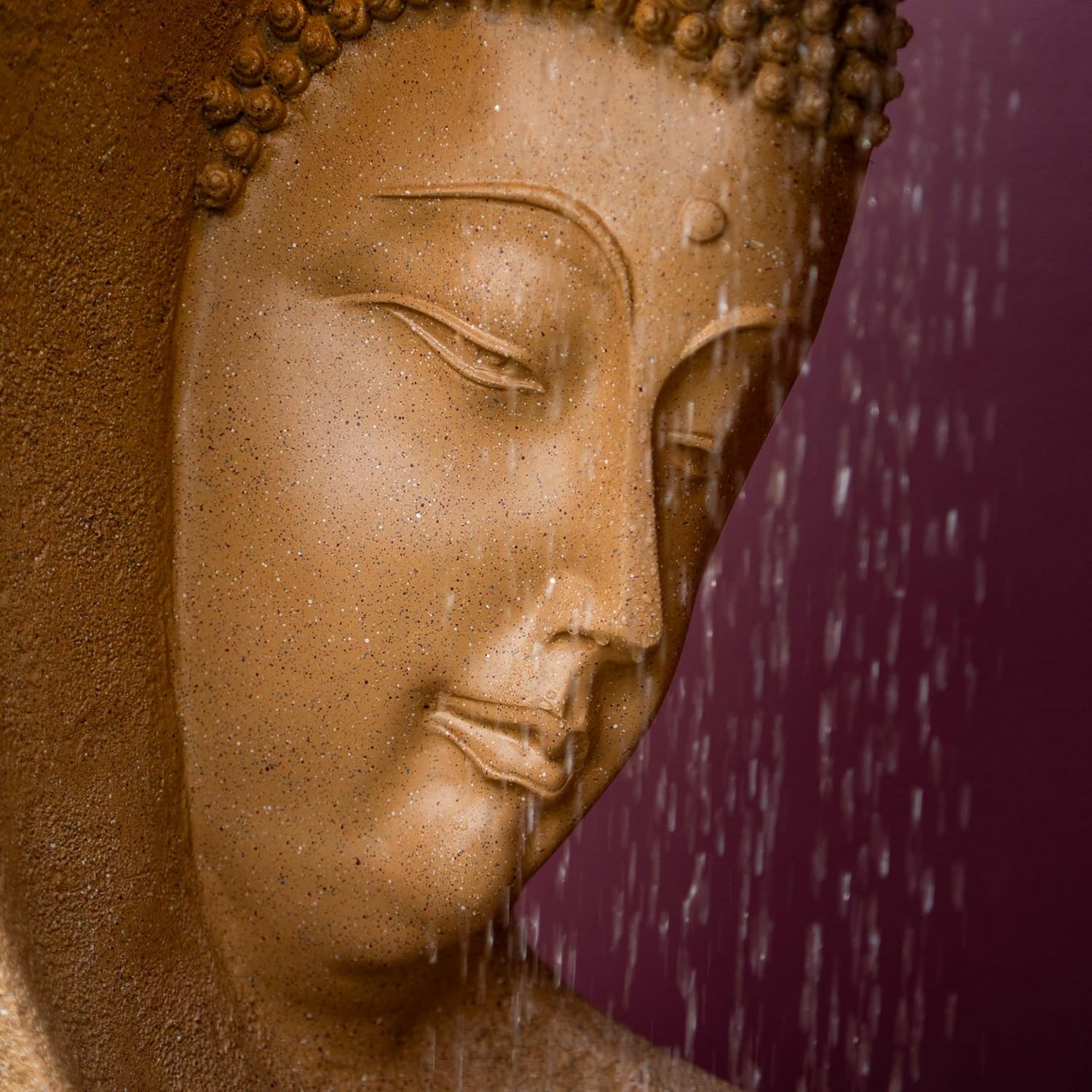 Buddha face Shower Water Fountain for Home, for Garden, Office, Commercial Spaces Indoor Fountain Big Size, Water Fountain for Home vastu, Buddha Fountain 3 feet (Beige)