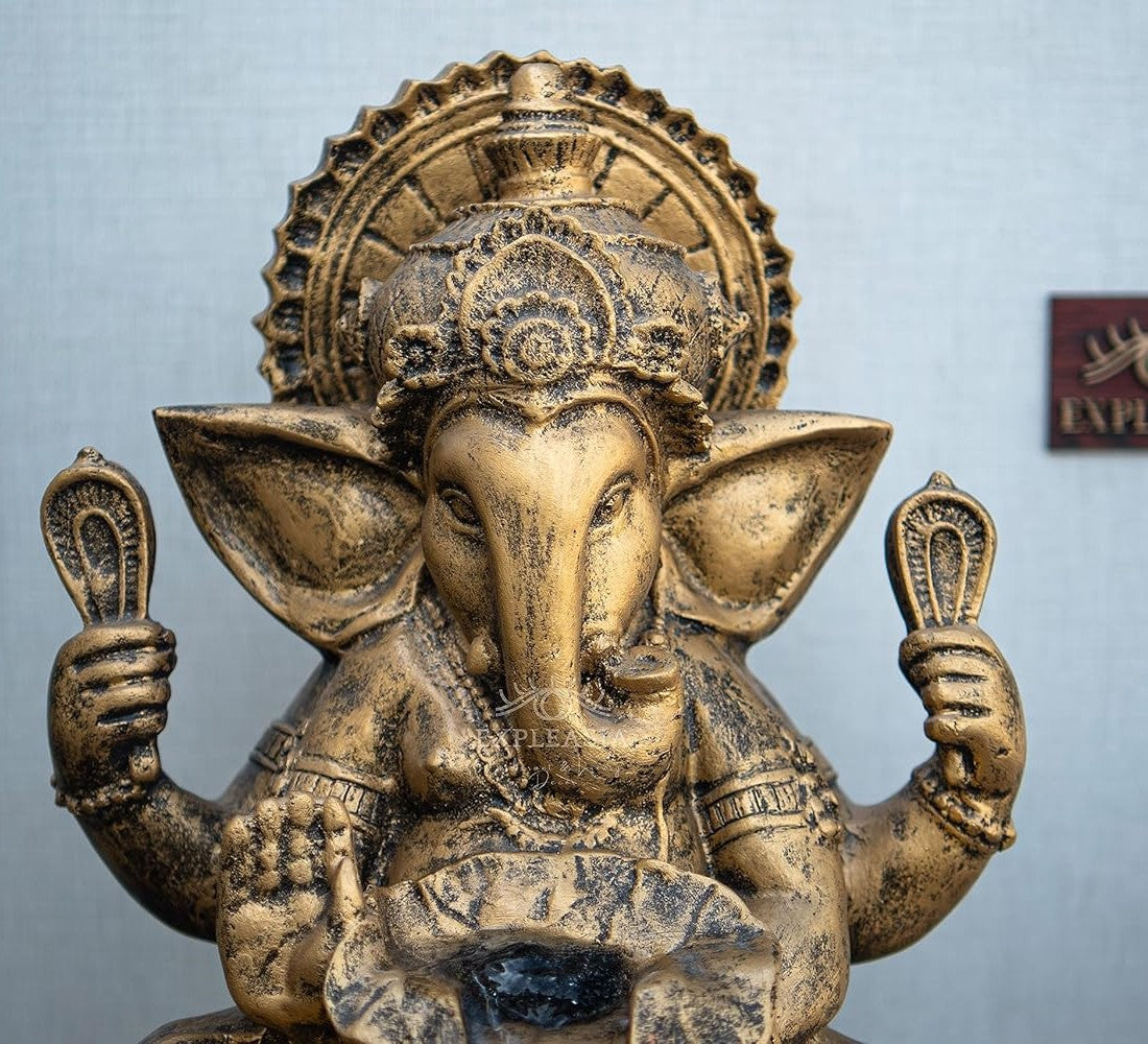 Table Top 2ft Lotus Ganesha Water Fountain for Home, Indoor Water Fountain, Water Fountain for Home vastu, Ganesha Fountain for Home décor Waterfall