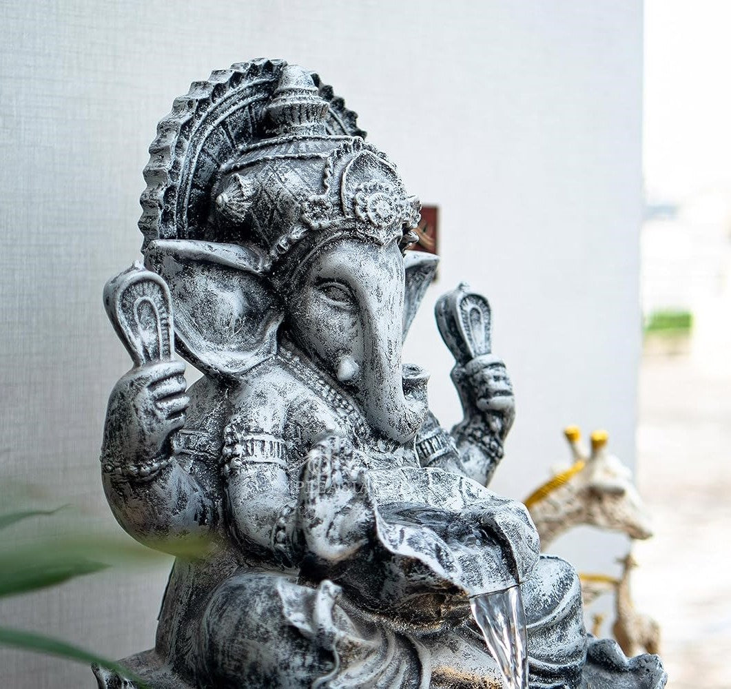 Table Top 2ft Lotus Ganesha Water Fountain for Home, Indoor Water Fountain, Water Fountain for Home vastu, Ganesha Fountain for Home décor Waterfall