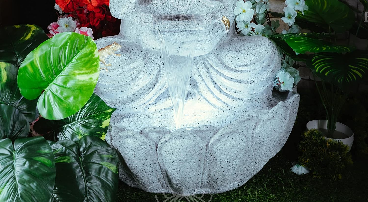 3 Feet Lotus Ganesha Water Fountain for Home, Living Room, Garden, Offices, Big Size Fountain