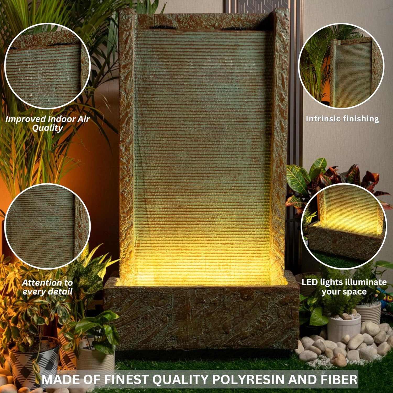 4 Feet River-Slate Water Fall, Water Fountain Big Size, Water Fountain For Home Vastu, Fountain For Home Décor Waterfall