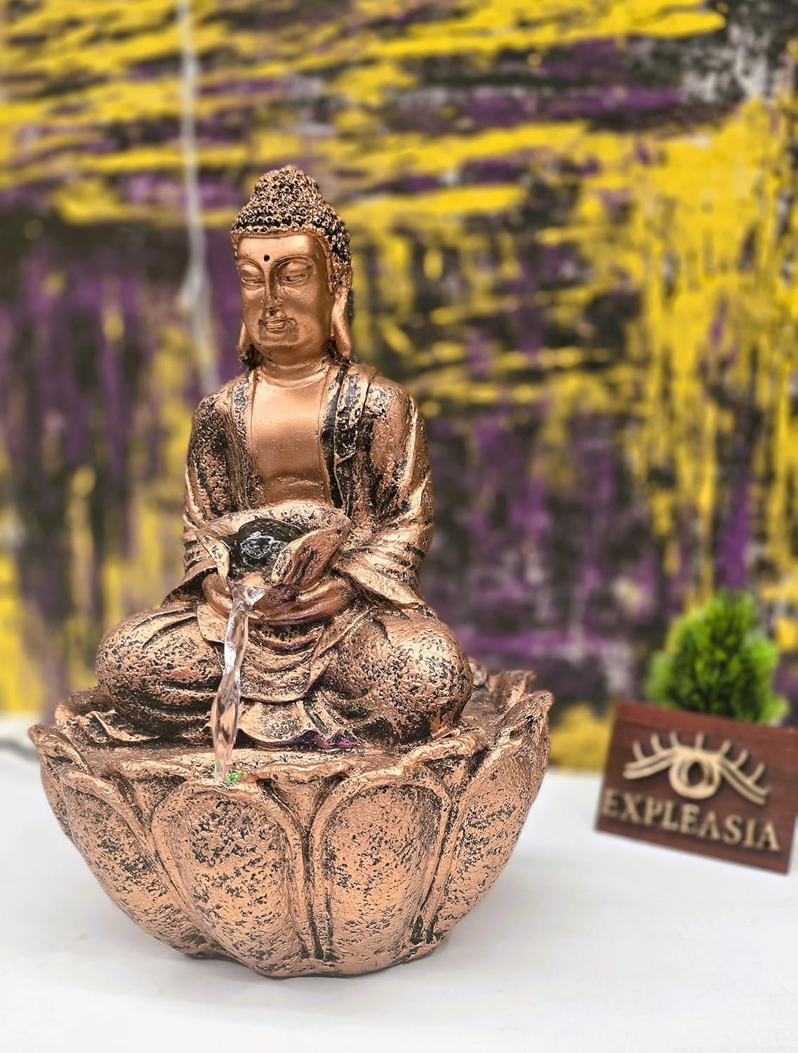 Mini Lotus Buddha Water Fountain for Table Decor |Living Room Decor| Gift Items | Home & Office Decor Item |Buddha Water Fountain