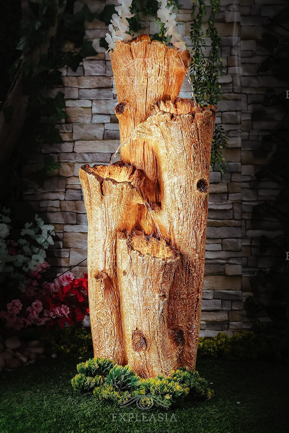 Nature Inspired Carved Tree Water Fountain, Water Fountain for Garden, Water Fountain for Home vastu, Fountain for Home décor Waterfall, Indoor Water Fountain Big Size