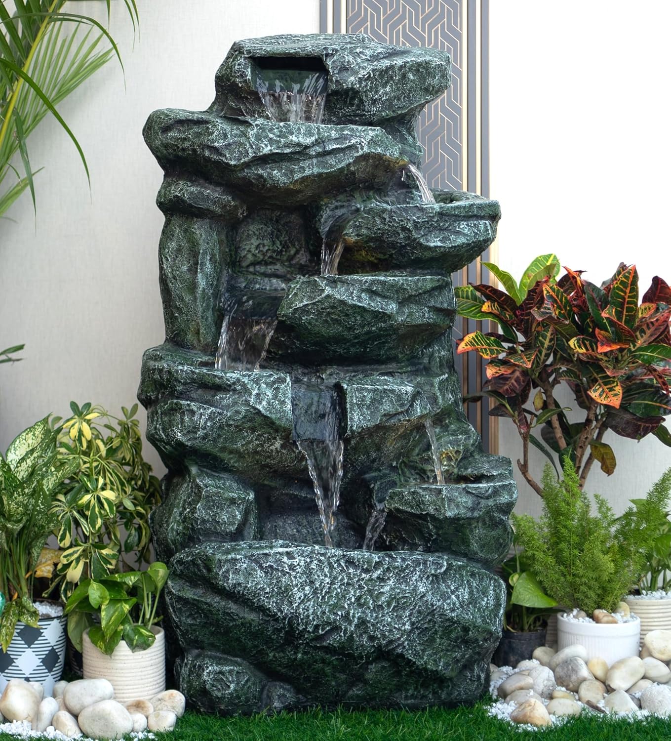 Rainforest Water Fall Water Fountain, Water Fountain for Home Big Size, Water Fountain for Garden, Water Fountain for Home vastu, Fountain for Home décor Waterfall