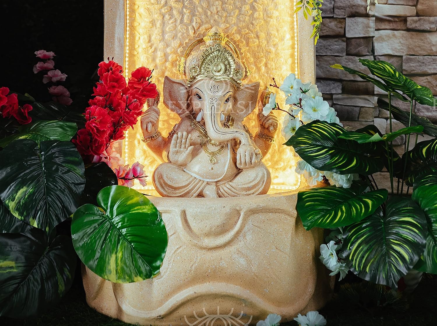 Slate Ganesha Water Fountain For Home, 3 Feet, Ganesha Water Fountain For Home, Big Size, Fountain Indoor Home Décor