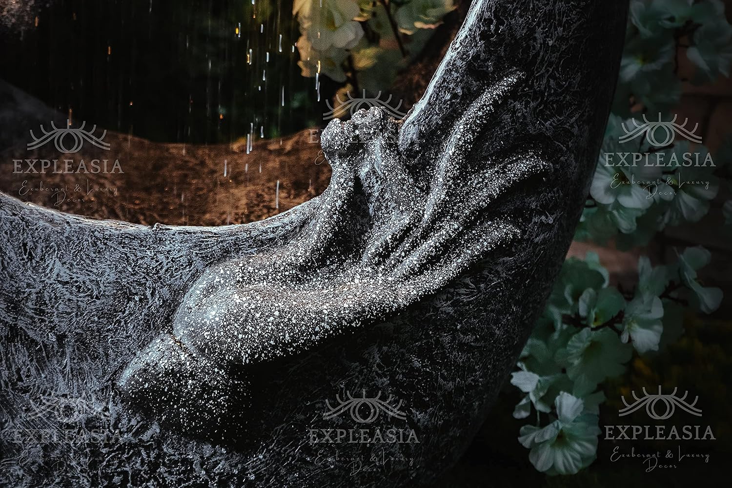 Buddha face Shower Water Fountain for Home, for Garden, Office, Commercial Spaces Indoor Fountain Big Size, Water Fountain for Home vastu, Buddha Fountain 3 feet ( Dark Grey)