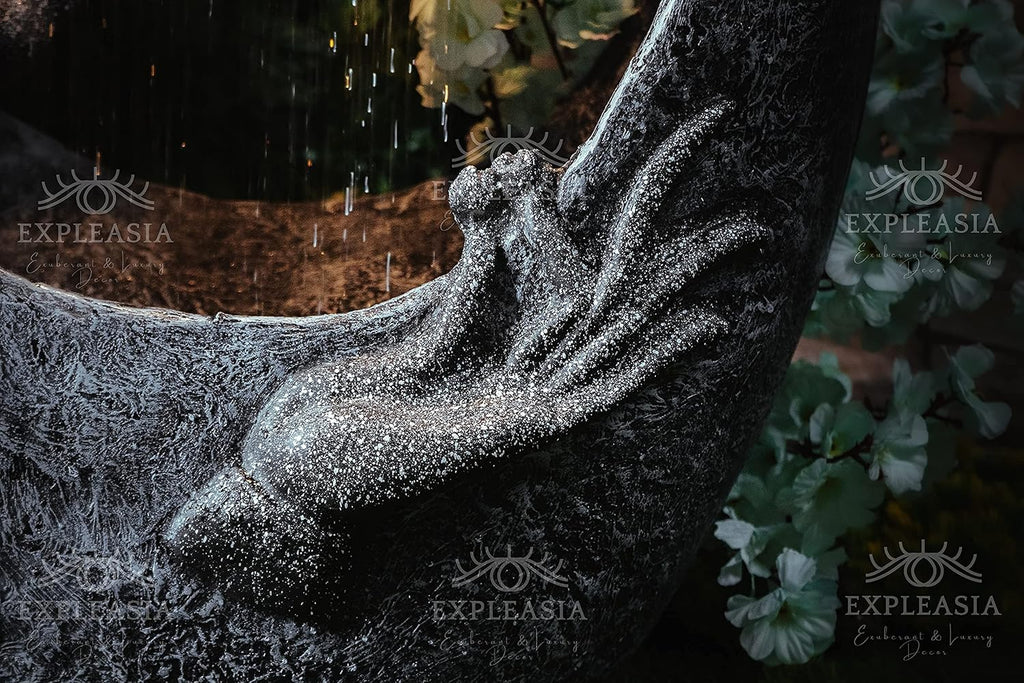 Buddha face Shower Water Fountain for Home, for Garden, Office, Commercial Spaces Indoor Fountain Big Size, Water Fountain for Home vastu, Buddha Fountain 3 feet ( Dark Grey)