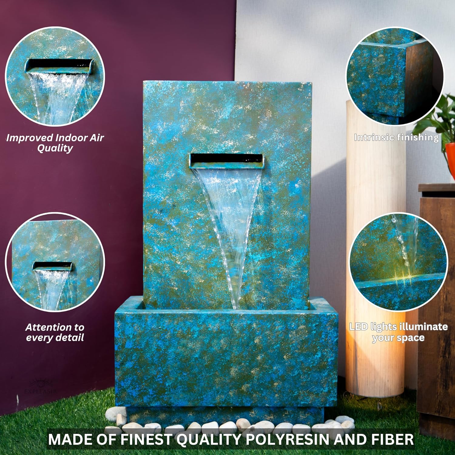 Patina Finish Slate Water Fall, Water Fountain for Home Big Size, Fountain for Garden, Water Fountain vastu, Fountain for Home décor Waterfall