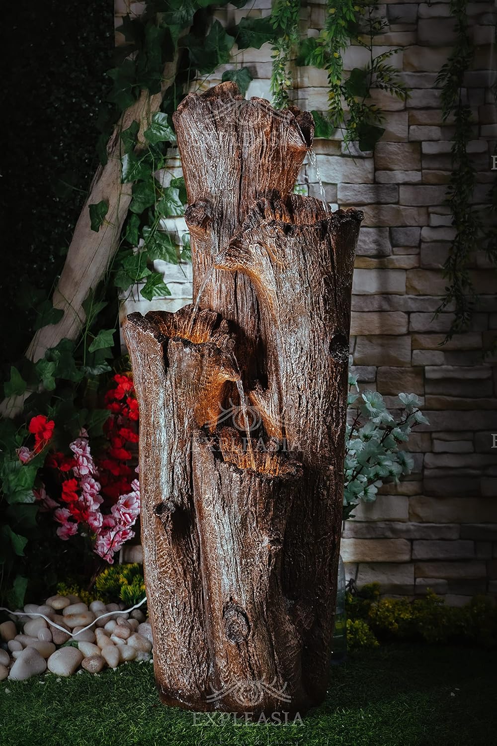 Nature Inspired Carved Tree Water Fountain, Water Fountain for Garden, Water Fountain for Home vastu, Fountain for Home décor Waterfall, Indoor Water Fountain Big Size