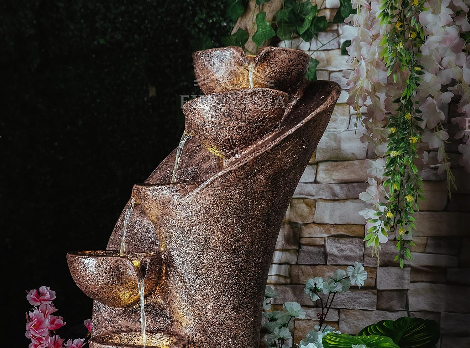 7 Stacked Chalice Water Fountain for Home, Water Fountain for Garden, Water Fountain for Living Room, Water Fountain for Home vastu, Fountain, Fountain for Home décor Waterfall