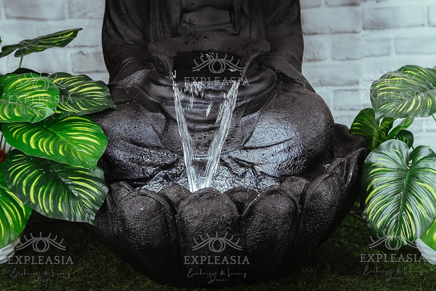 Lotus Buddha Water Fountain for Home, Indoor Fountain Big Size, for Garden, Home vastu, Buddha Fountain with electrcials Warranty, 3 feet