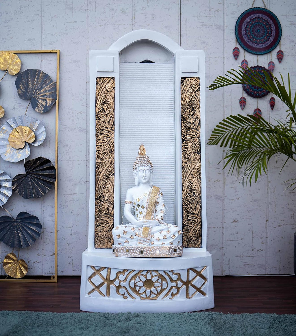Slate Buddha 4ft Water Fountain for Home, Indoor Big Size Fountain, Garden, vastu