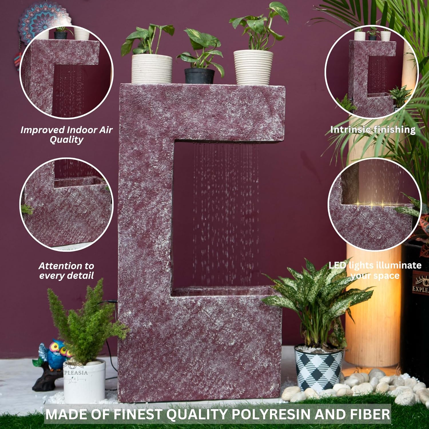 C Shape Planter Shower Fountain, Water Fountain for Garden, Water Fountain for Home vastu