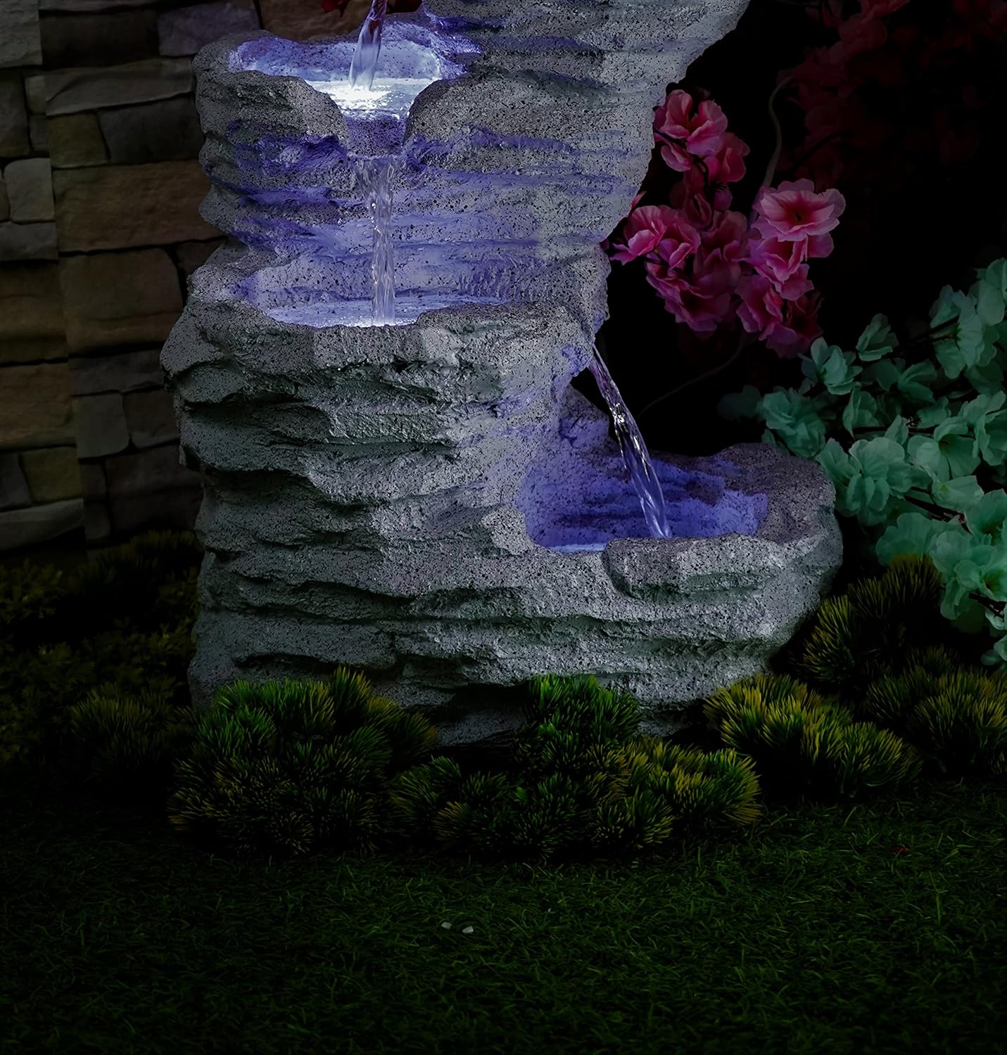 3 Stream Rock Cavern Water Fountain for Home, Water Fountain for Garden, Water Fountain for Living Room, Water Fountain for Home vastu, Fountain for Home décor Waterfall