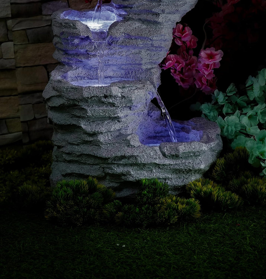 3 Stream Rock Cavern Water Fountain for Home, Water Fountain for Garden, Water Fountain for Living Room, Water Fountain for Home vastu, Fountain for Home décor Waterfall