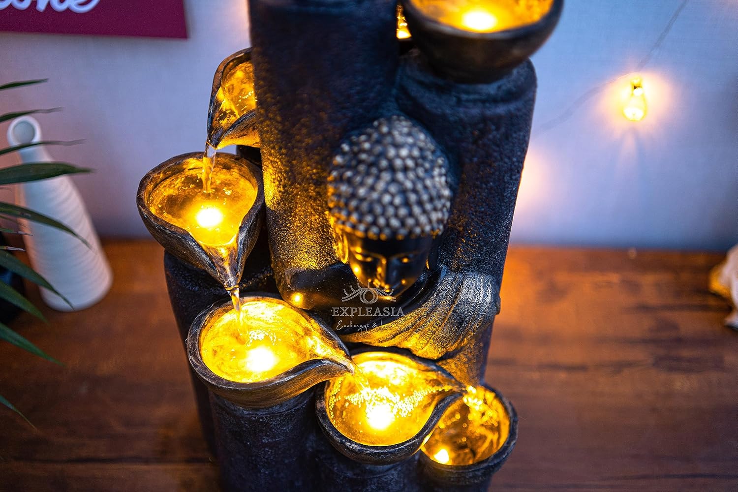 Bamboo Buddha Water Fountain for Home, Indoor Water Fountain,  Water Fountain for Garden, Water Fountain for Home vastu