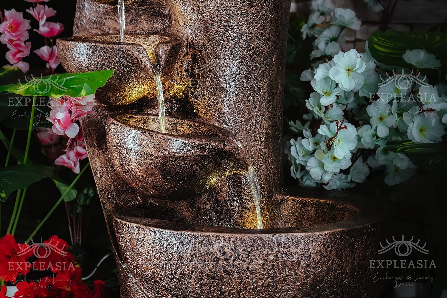 7 Stacked Chalice Water Fountain for Home, Water Fountain for Garden, Water Fountain for Living Room, Water Fountain for Home vastu, Fountain, Fountain for Home décor Waterfall