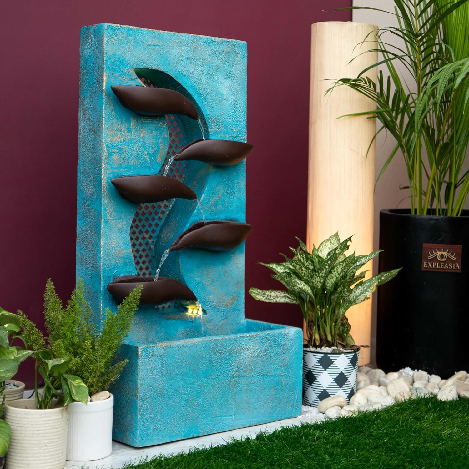 Contemporary Leaf Indoor Water Fountain, Water Fountain for Home, Water Fountain for Home and Office
