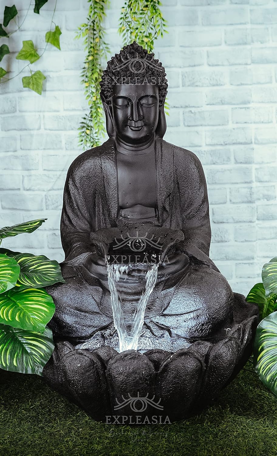 Lotus Buddha Water Fountain for Home, Indoor Fountain Big Size, for Garden, Home vastu, Buddha Fountain with electrcials Warranty, 3 feet