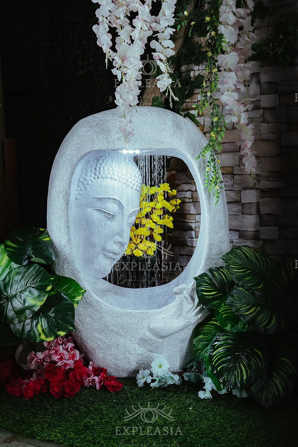 Buddha face Shower Water Fountain for Home, for Garden, Office, Commercial Spaces Indoor Fountain Big Size, Water Fountain for Home vastu, Buddha Fountain 3 feet
