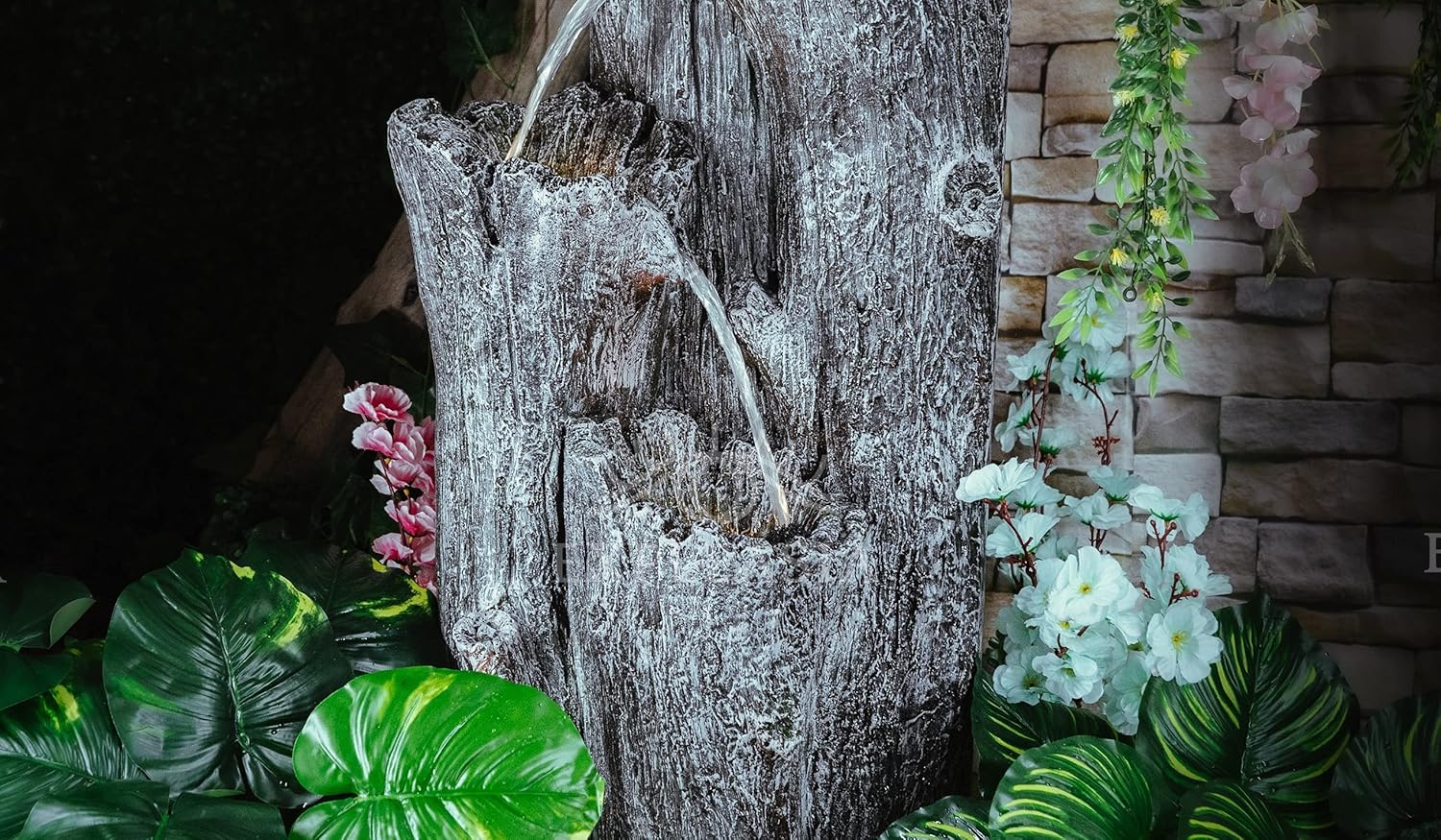 Nature Inspired Carved Tree Water Fountain, Water Fountain for Garden, Water Fountain for Home vastu, Fountain for Home décor Waterfall, Indoor Water Fountain Big Size