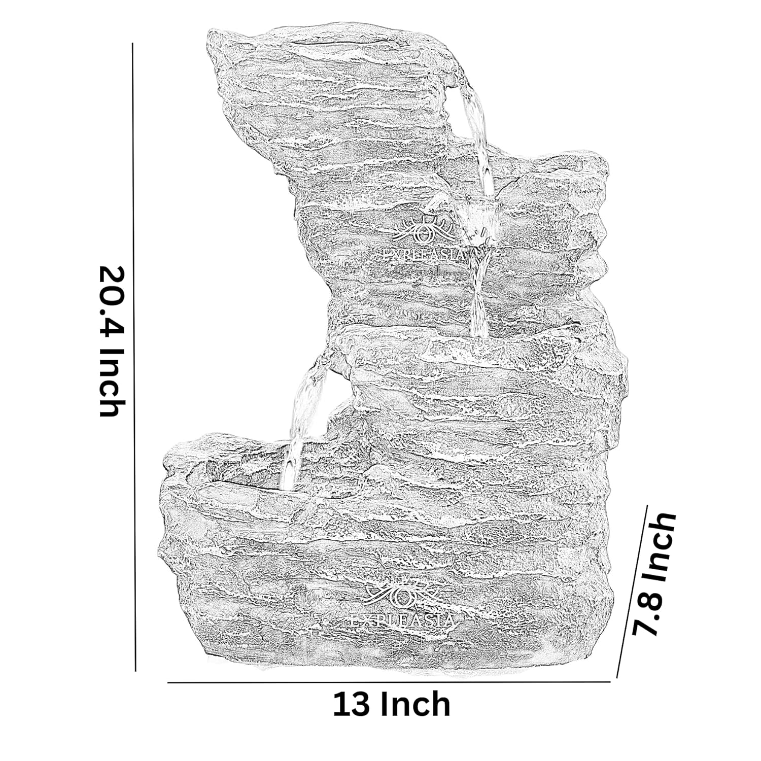 3 Stream Rock Cavern Water Fountain for Home, Water Fountain for Garden, Water Fountain for Living Room, Water Fountain for Home vastu, Fountain for Home décor Waterfall