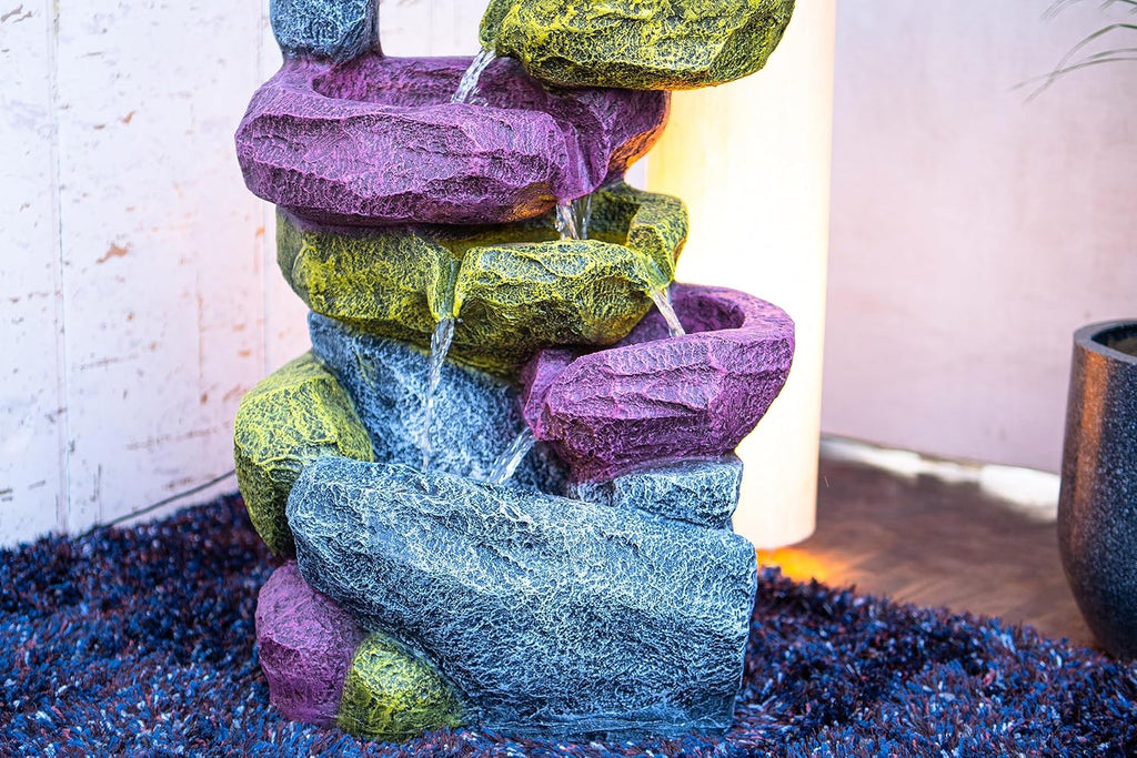 Resting Rock Stone Water Fountain, Water Fountain for Home Vastu, Fountain for Home Décor Waterfall, Outdoor Fountain