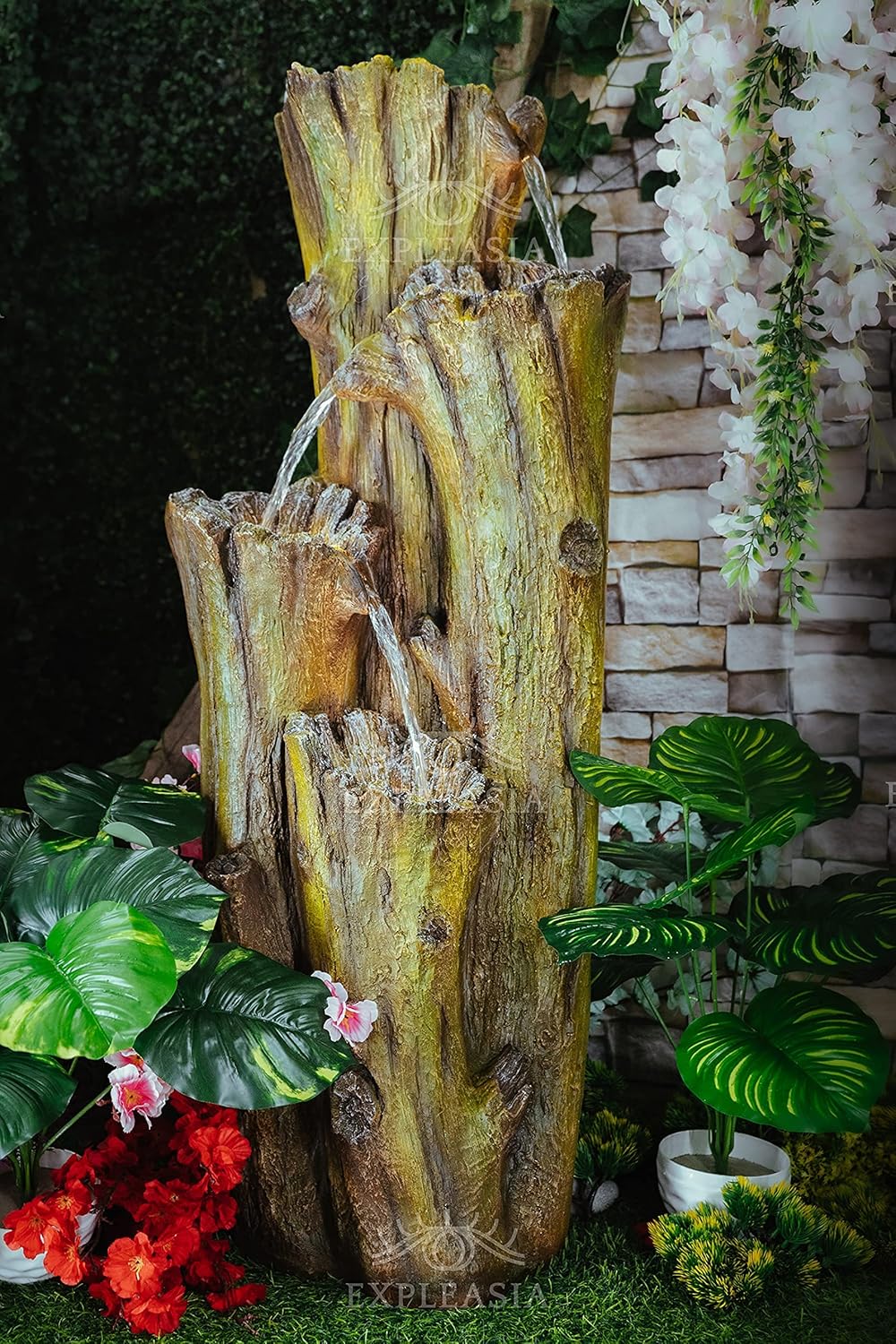 Nature Inspired Carved Tree Water Fountain, Water Fountain for Garden, Water Fountain for Home vastu, Fountain for Home décor Waterfall, Indoor Water Fountain Big Size