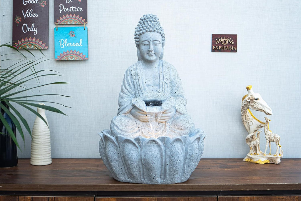 2ft Lotus Buddha Water Fountain for Home, Office, Buddha Water Fountain for Home, Buddha Water Fountain Indoor Home décor, Buddha Fountain Small
